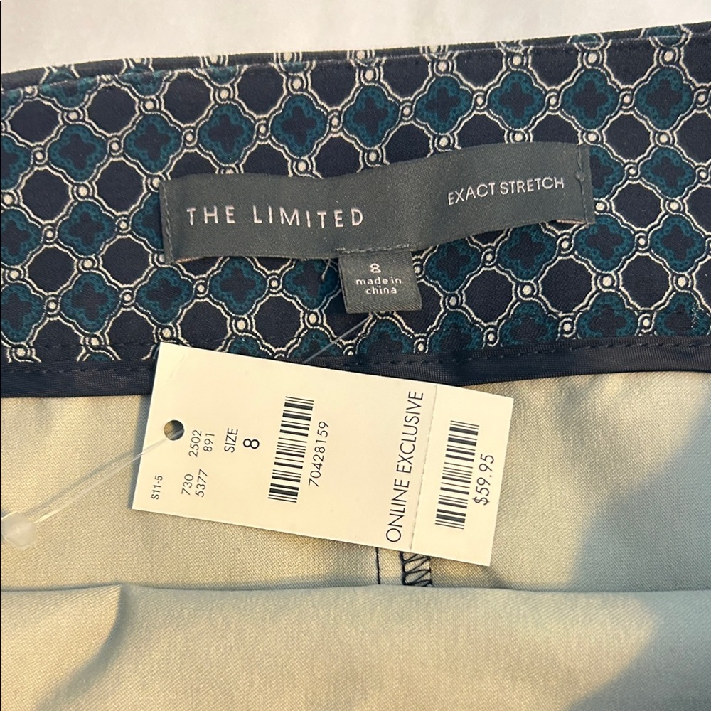 The Limited Black and Blue Patterned Pencil Skirt